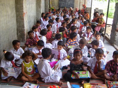 children studying